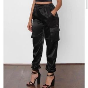 Satin Cargo Joggers